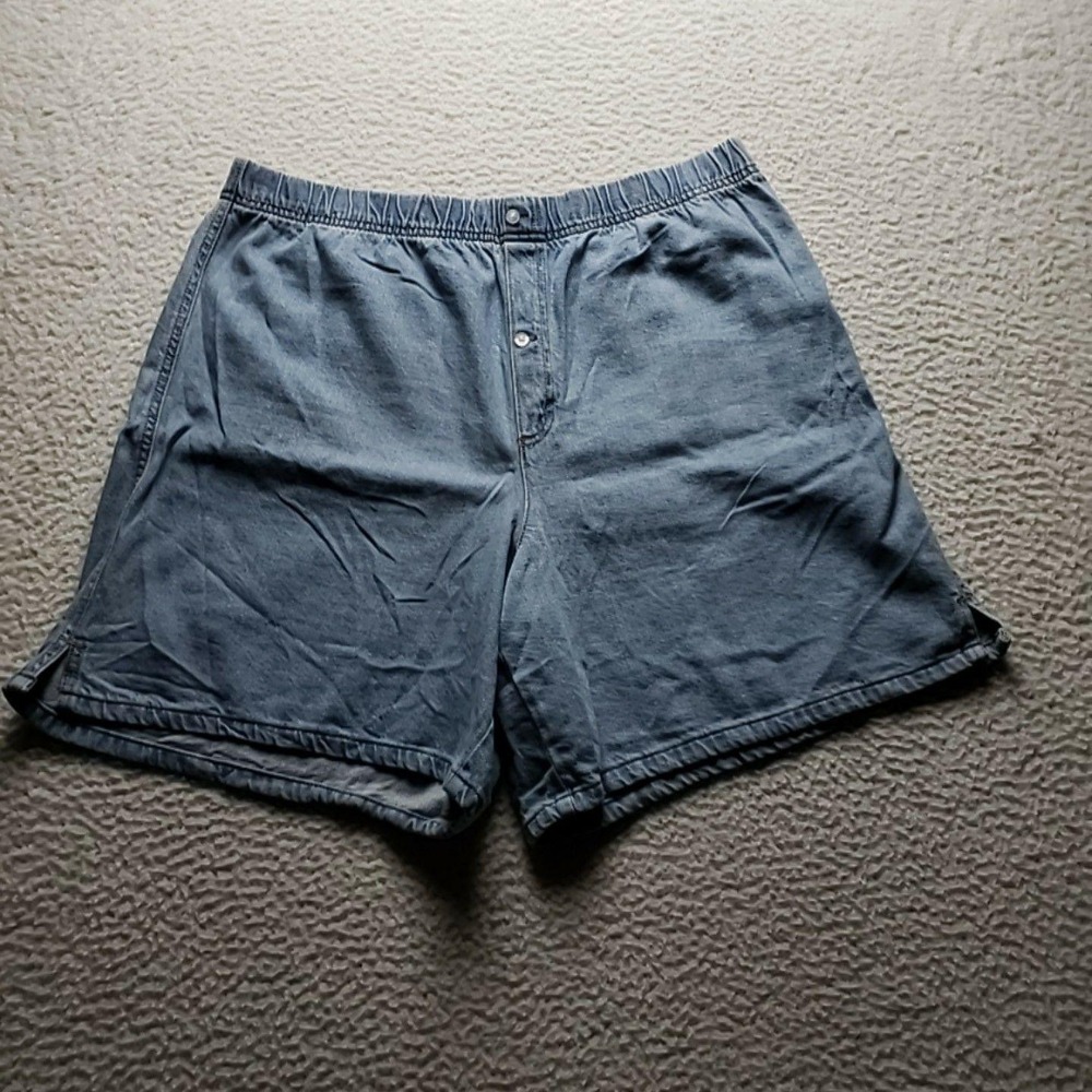 A.n.a Bermuda Shorts Womens XL Blue Denim Elastic Waist Pull On Casual Summer